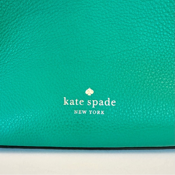 Kate Spade Marti leather large bucket bag in Kelly green / snow pea - Picture 8 of 15